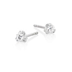 Solitaire 0.20ct 3 Claw round diamond studs in 18K white gold