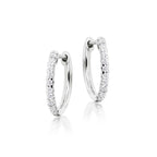 Classic single line 0.30ct diamond hoop earrings in 18K white gold