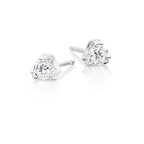 Solitaire 0.40ct 3 Claw round diamond studs in 9K white gold