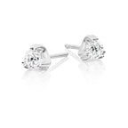 Solitaire 0.50ct 3 Claw round diamond studs in 9K white gold