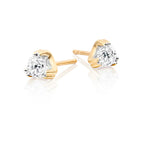 Solitaire 0.50ct 3 Claw round diamond studs in 9K yellow gold