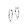 Classic single line 0.30ct diamond hoop earrings in 9K white gold
