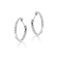 Glamour single line 0.25ct diamond hoop earrings in 18K white gold
