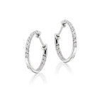 Glamour single line 0.25ct diamond hoop earrings in 9K white gold