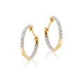 Glamour single Line 0.25ct diamond hoop earrings in 9K yellow gold