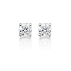 Diamond Stud Earrings 0.10ct Solitaire Diamond Studs 9K White Gold