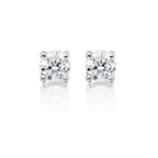 Diamond Stud Earrings 0.20ct Solitaire Diamond Studs 18K White Gold