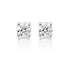 Diamond Stud Earrings 0.40ct Solitaire Diamond Studs 9K White Gold