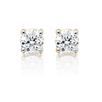 Diamond Stud Earrings 1.00ct Solitaire Diamond Studs 9K Yellow Gold