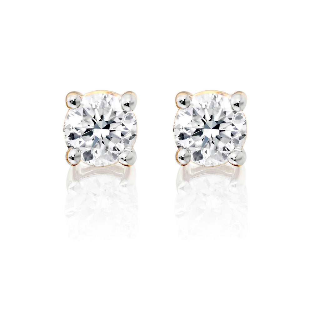 Diamond Stud Earrings 1.00ct Solitaire Diamond Studs 18K Yellow Gold