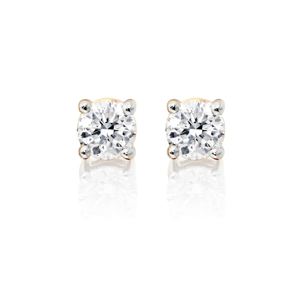 Diamond Stud Earrings 0.20ct Solitaire Diamond Studs 9K Yellow Gold