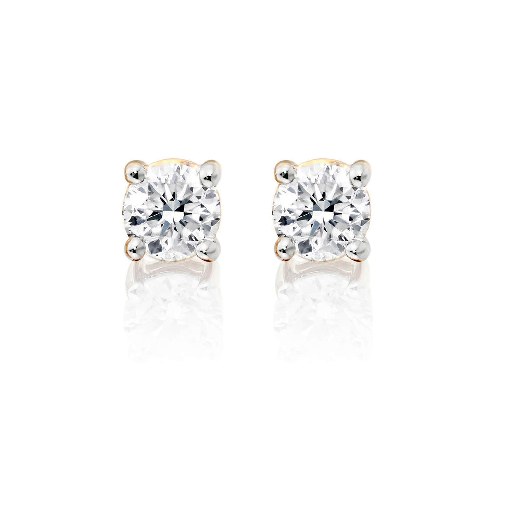 Diamond Stud Earrings 0.30ct Solitaire Diamond Studs 9K Yellow Gold