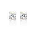 Diamond Stud Earrings 0.30ct Solitaire Diamond Studs 18K Yellow Gold
