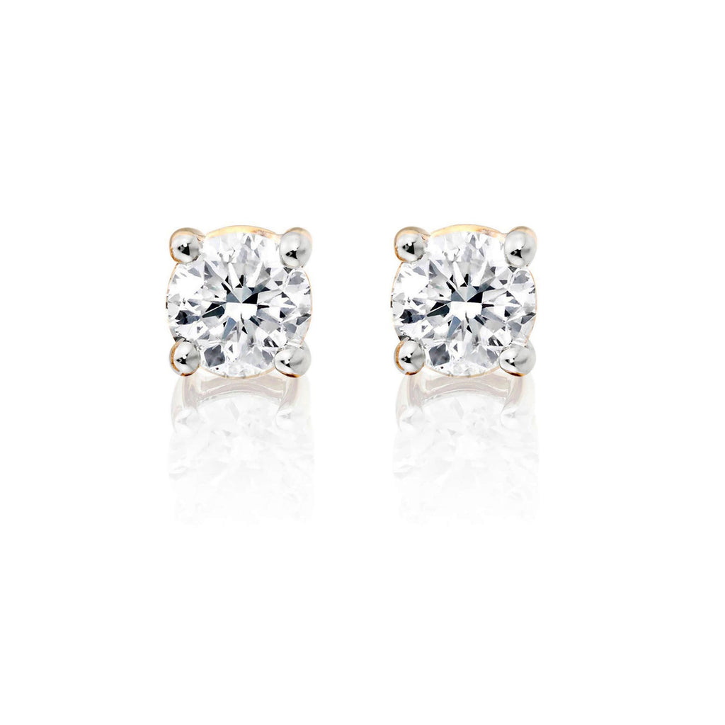 Diamond Stud Earrings 0.40ct Solitaire Diamond Studs 9K Yellow Gold