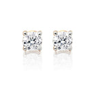 Diamond Stud Earrings 0.40ct Solitaire Diamond Studs 9K Yellow Gold