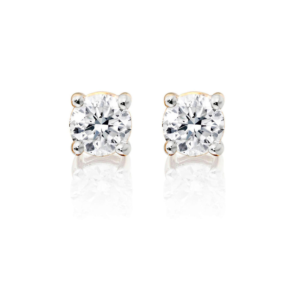 Diamond Stud Earrings 0.50ct Solitaire Diamond Studs 18K Yellow Gold