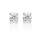 Diamond Stud Earrings 0.60ct Solitaire Diamond Studs 9K Yellow Gold 