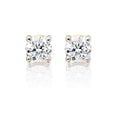 Diamond Stud Earrings 0.80ct Solitaire Diamond Studs 9K Yellow Gold