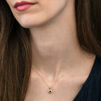 0.40ct Ruby Pendant Necklace 0.06ct Diamond 18K Yellow Gold