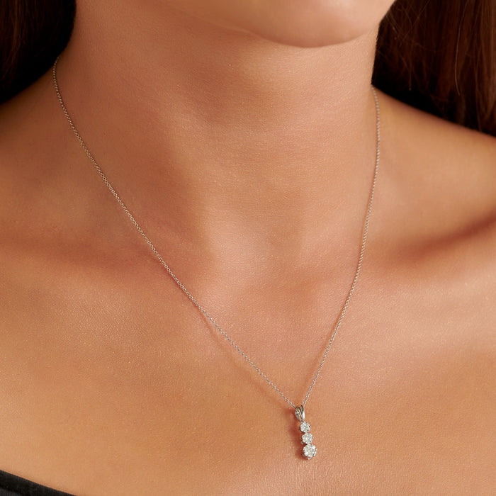 Illusion Trilogy 0.20ct Diamond Pendant In 9K White Gold