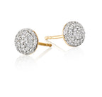 Dome 0.38ct cluster diamond studs in 9K yellow gold