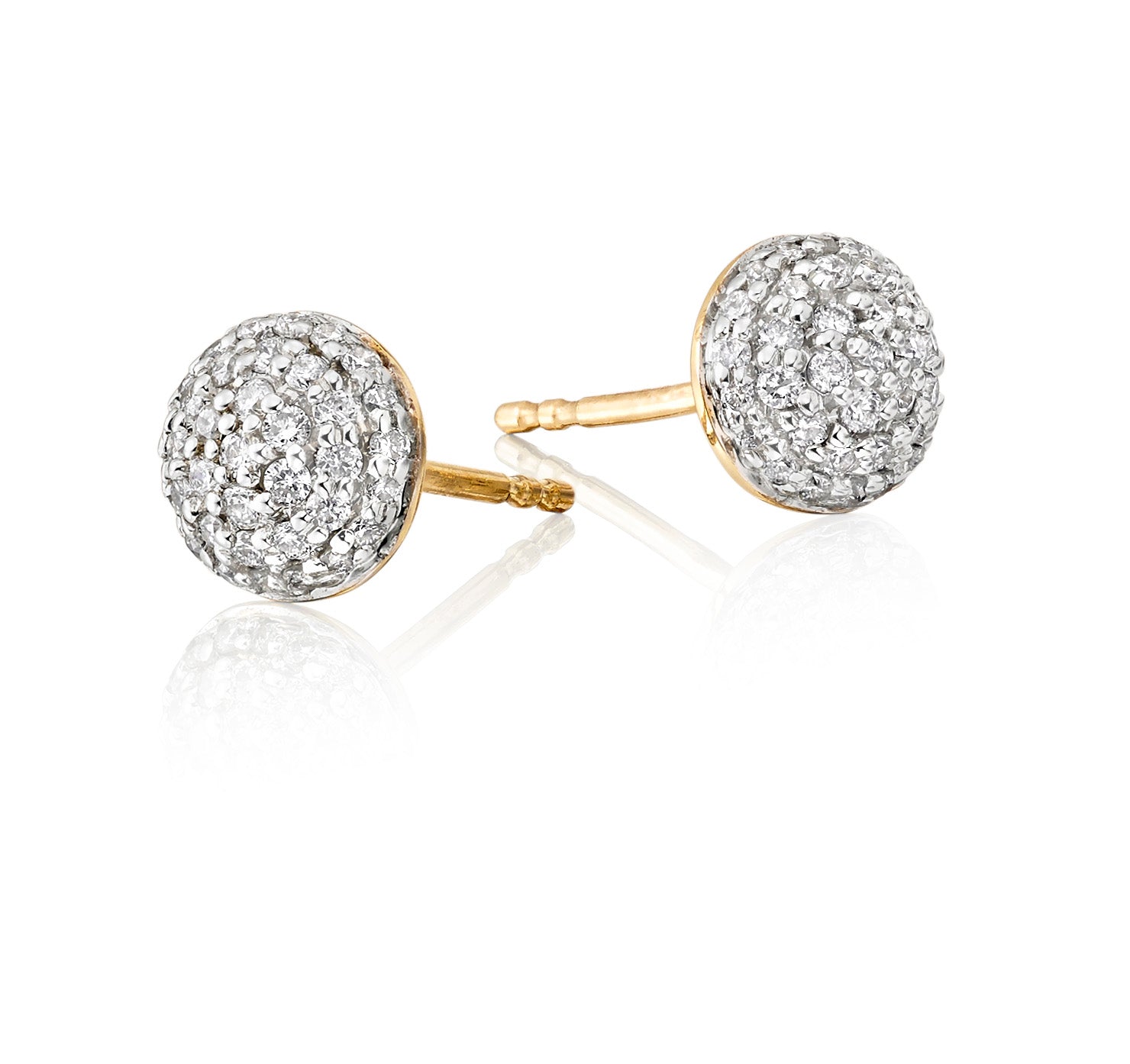 Dome 0.38ct cluster diamond studs in 9K yellow gold