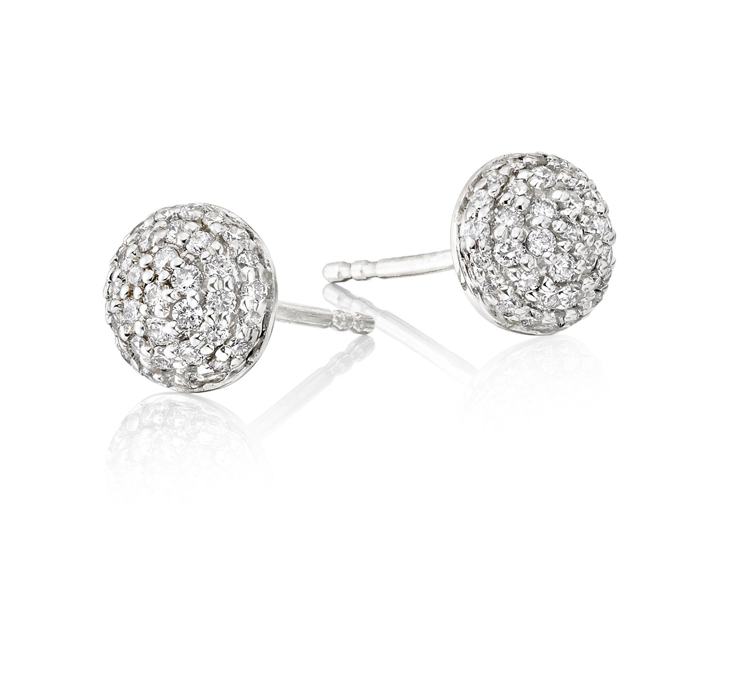 Dome 0.38ct cluster diamond studs in 9K white gold
