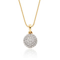 Dome 0.30ct cluster diamond pendant in 9K yellow gold