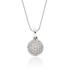 Dome 0.30ct cluster diamond pendant in 9K white gold