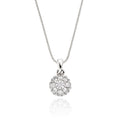 Round shape 0.30ct cluster diamond pendant in 9K white gold