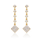 Drop 0.50ct diamond earrings in 9K yellow gold
