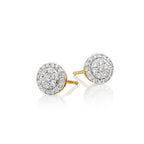 Solar 0.35ct cluster diamond studs in 9K yellow gold