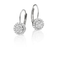 Solar Diamond Cluster Earrings 0.33ct Drop Earrings 9K White Gold