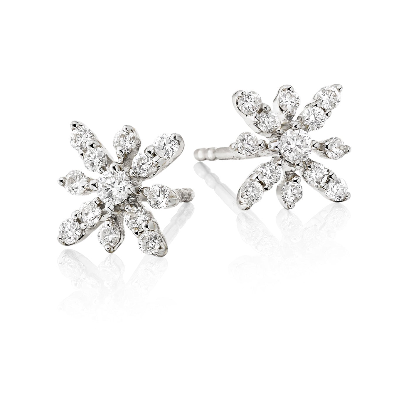 Fleur 0.33ct cluster diamond studs in 18K white gold