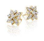 Lily 0.33ct cluster diamond studs in 9K yellow gold