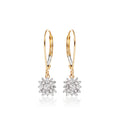 Blossom 0.33ct cluster diamond earrings in 9K yellow gold