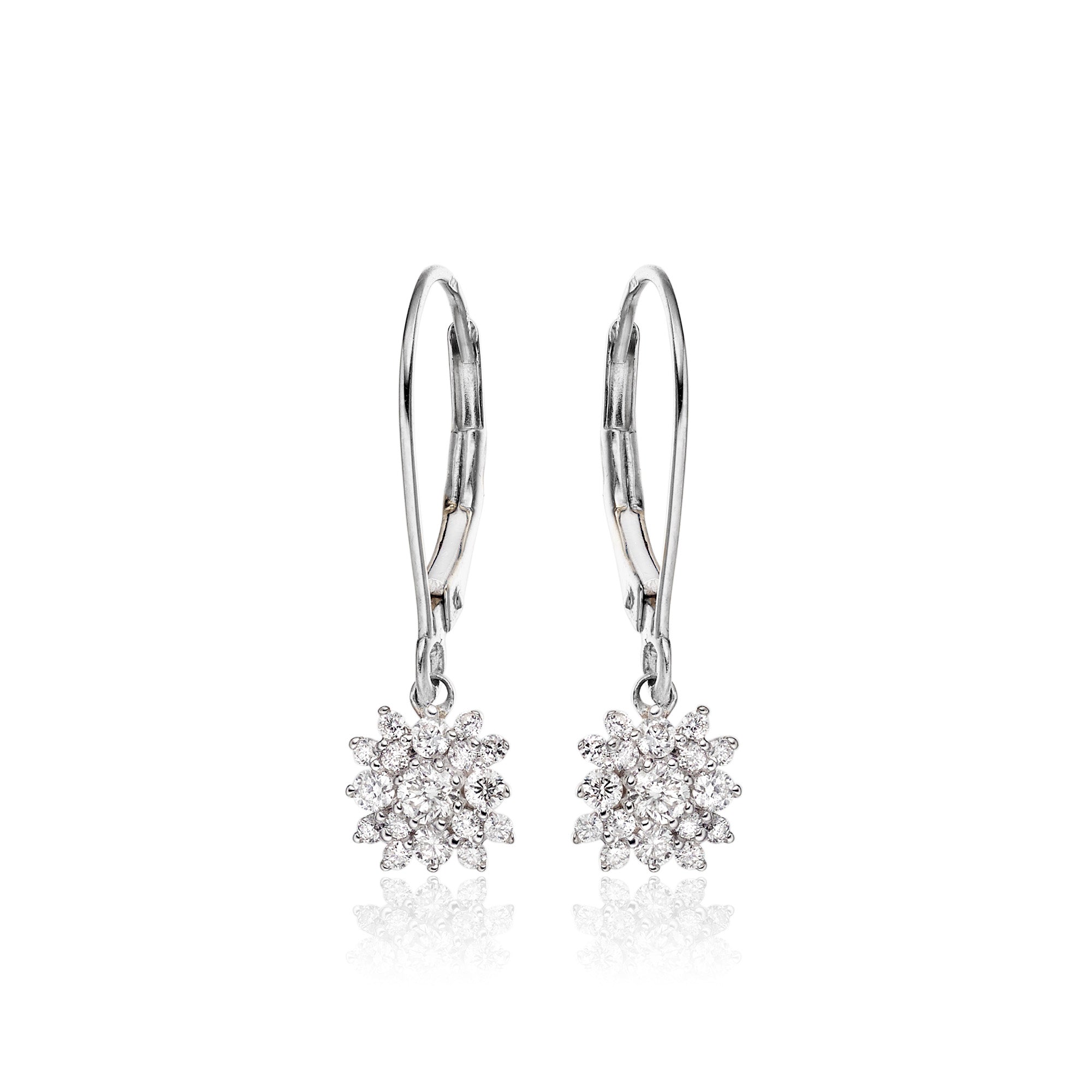 Blossom 0.33ct cluster diamond earrings in 18K white gold