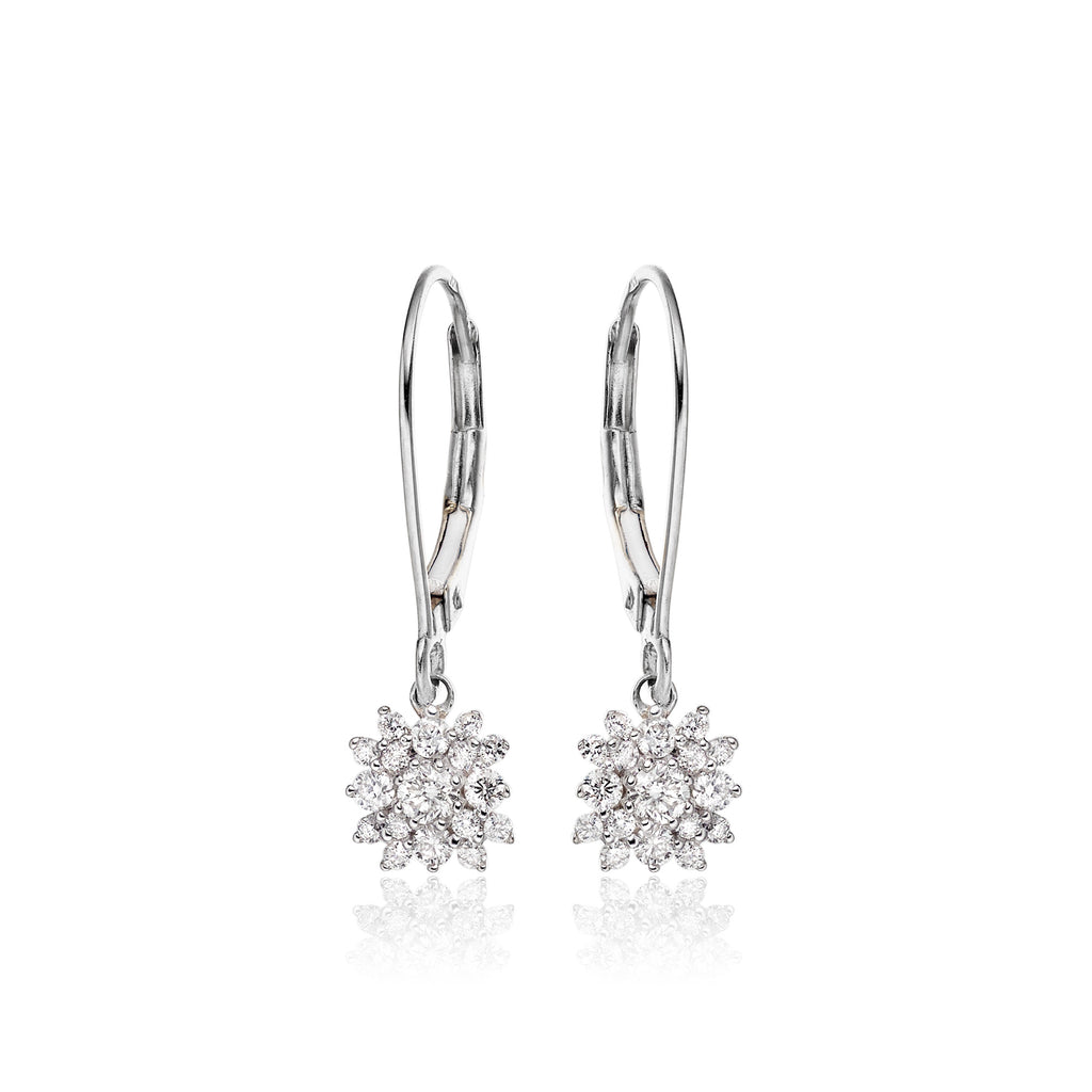 Blossom 0.33ct cluster diamond earrings in 9K white gold