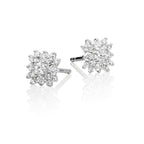 Blossom 0.35ct cluster diamond studs in 9K white gold