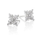 Night Star Diamond Cluster Earrings 0.33ct Studs 18K White Gold