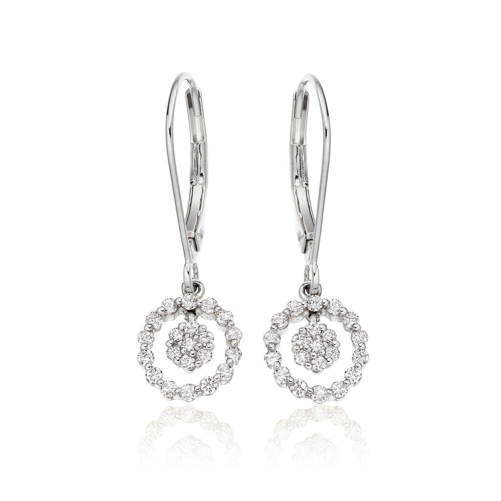 Orbit 0.40ct cluster diamond earrings in 18K white gold