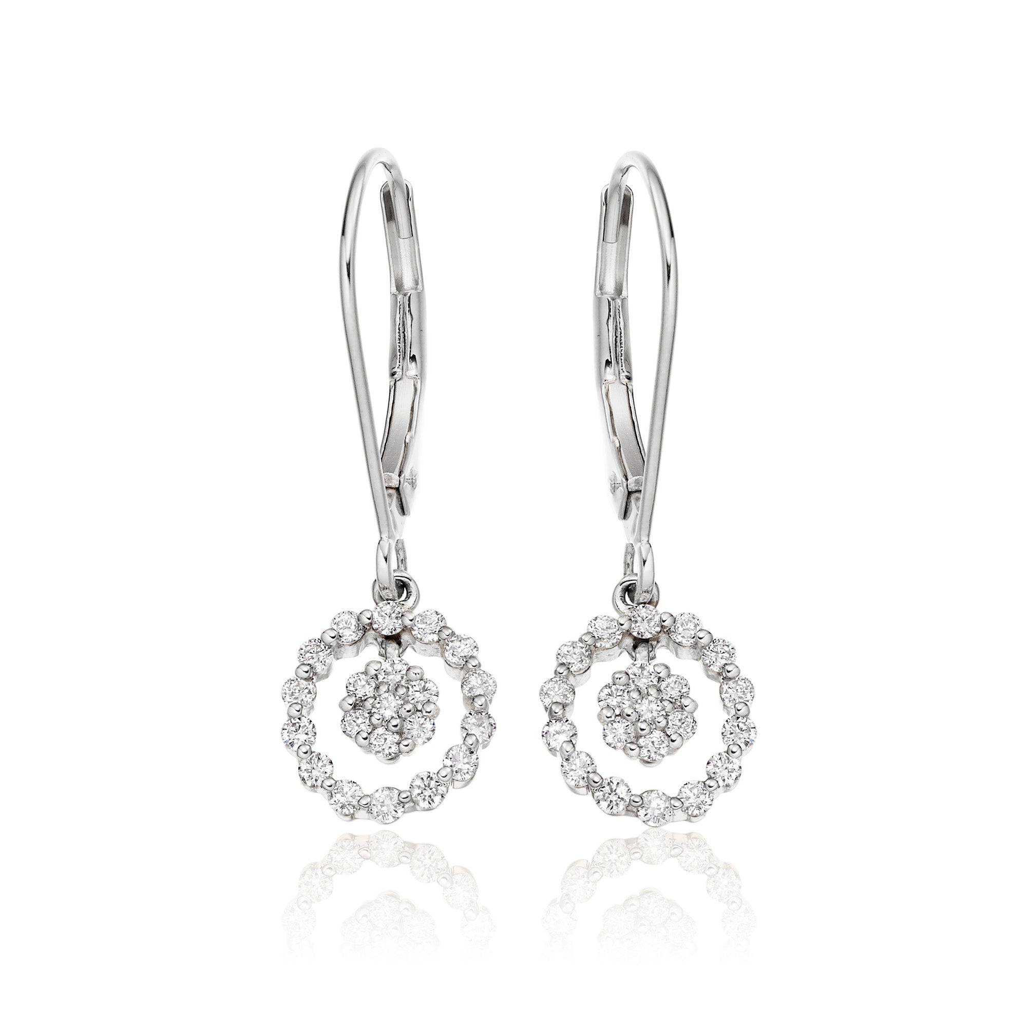 Orbit 0.40ct cluster diamond earrings in 9K white gold