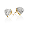 Heart shape 0.40ct diamond studs in 9K yellow gold