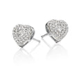 Heart cluster 0.40ct diamond studs in 18K white gold