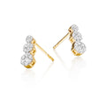 Illusion trilogy 0.35ct diamond earrings in 9K yellow gold