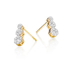 Illusion trilogy 0.35ct diamond earrings in 9K yellow gold