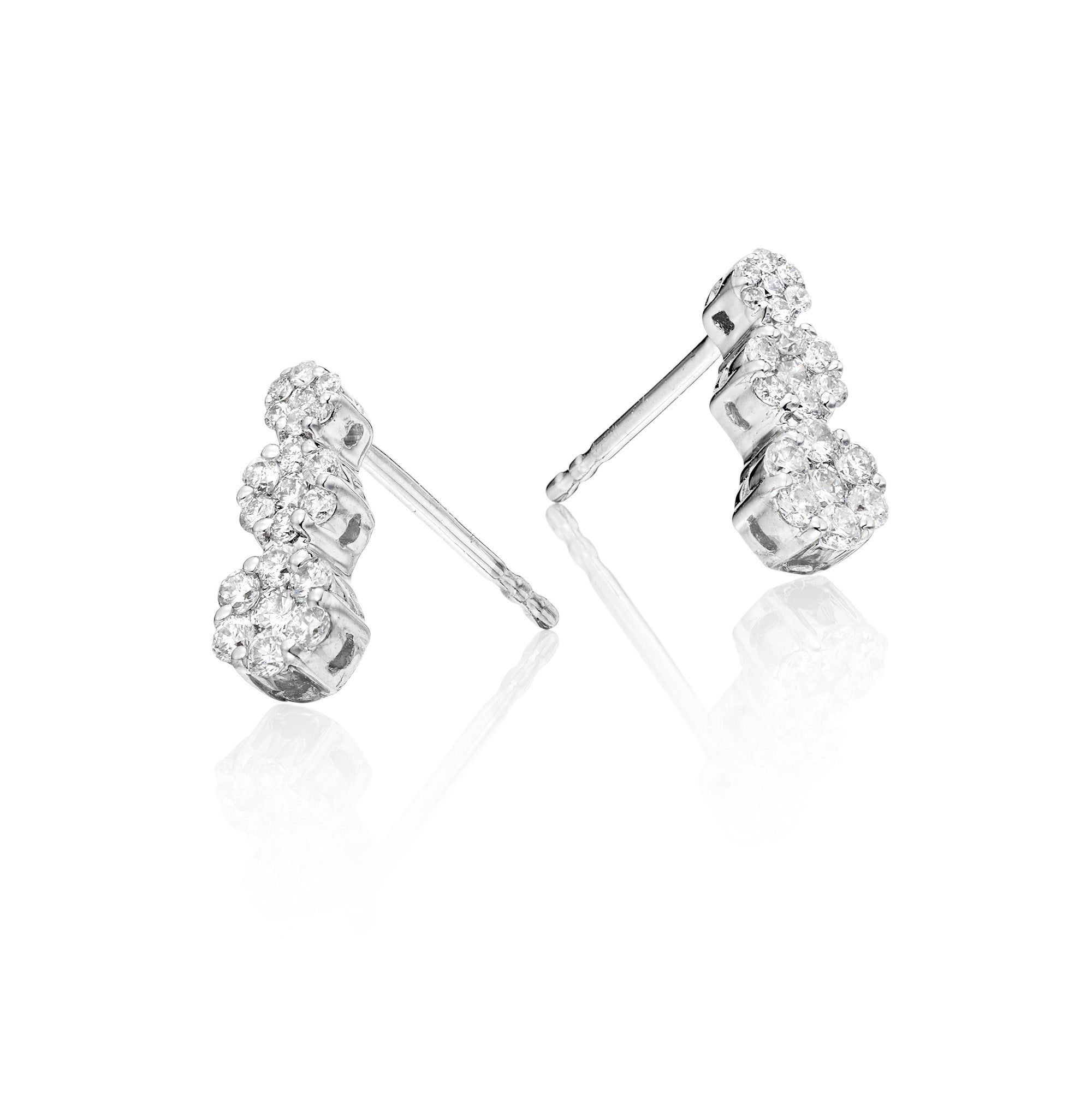 Illusion trilogy 0.35ct diamond earrings in 9K white gold