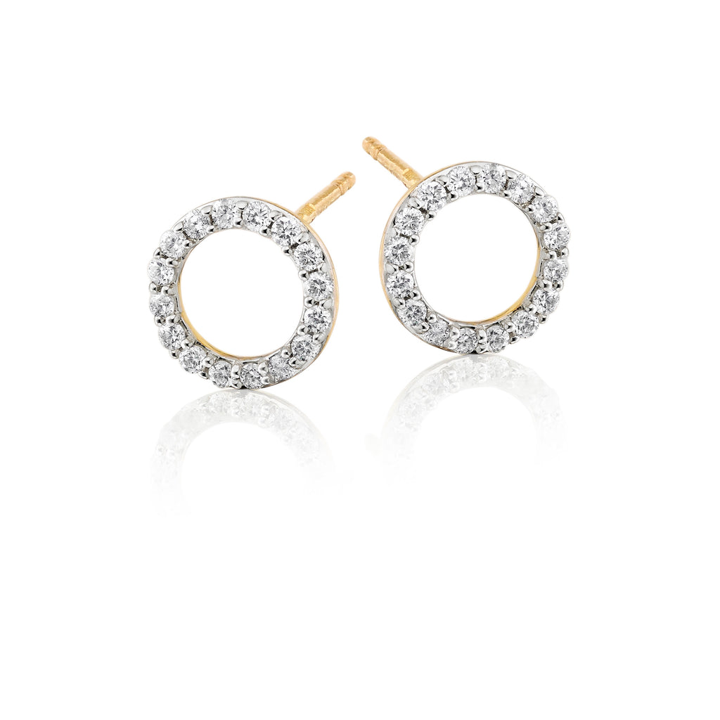 Eclipse 0.30ct diamond studs in 9K yellow gold