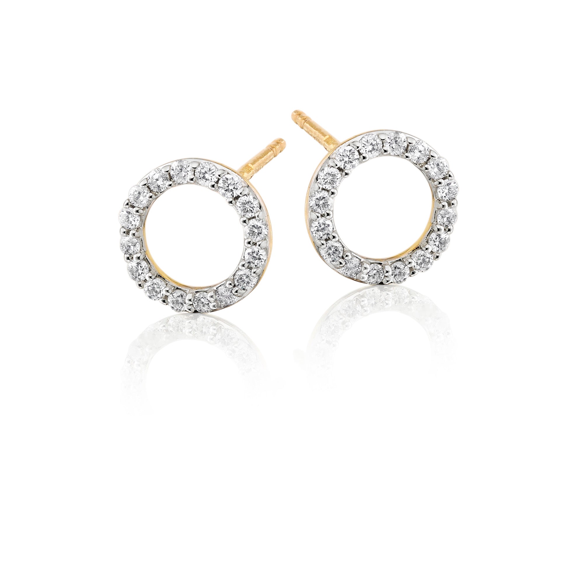 Eclipse 0.30ct diamond studs in 9K yellow gold
