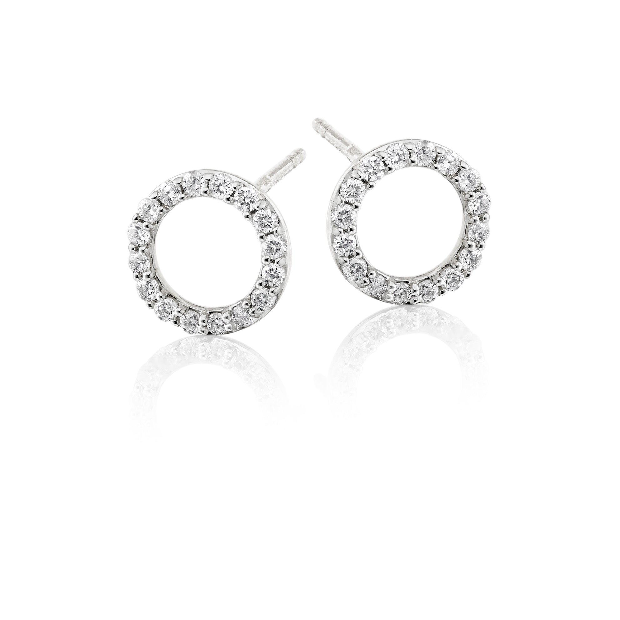 Eclipse 0.30ct diamond studs in 18K white gold